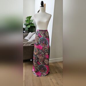 💝Vibrant Pink and Brown Maxi Skirt